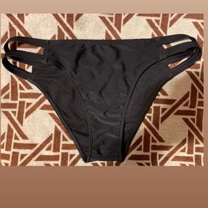 A&F Solid Black Cheeky Coverage Bikini Bottoms